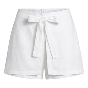 SIR. The Label White 100% Linen Tie Front Skort Shorts Womens Size 1 Small